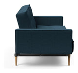 Splitback Styletto Sovesofa m. armlæn, Lys træ, Argus/Navy Blue - Unoliving.com