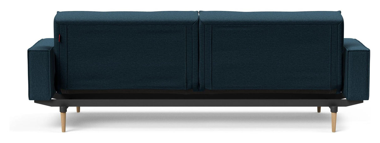 Splitback Styletto Sovesofa m. armlæn, Lys træ, Argus/Navy Blue - Unoliving.com