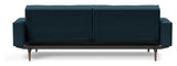 Splitback Styletto Sovesofa m. armlæn, Mørk træ, Argus/Navy Blue - Unoliving.com