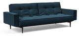 Splitback Styletto Sovesofa m. armlæn, Sort, Argus/Navy Blue - Unoliving.com