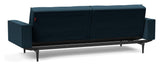 Splitback Styletto Sovesofa m. armlæn, Sort, Argus/Navy Blue - Unoliving.com