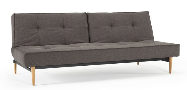 Splitback Styletto Sovesofa m. lyse træben, Flashtex, Dark grey - Unoliving.com