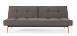 Splitback Styletto Sovesofa m. lyse træben, Flashtex, Dark grey - Unoliving.com