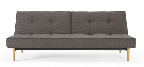 Splitback Styletto Sovesofa m. lyse træben, Flashtex, Dark grey - Unoliving.com