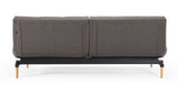 Splitback Styletto Sovesofa m. lyse træben, Flashtex, Dark grey - Unoliving.com