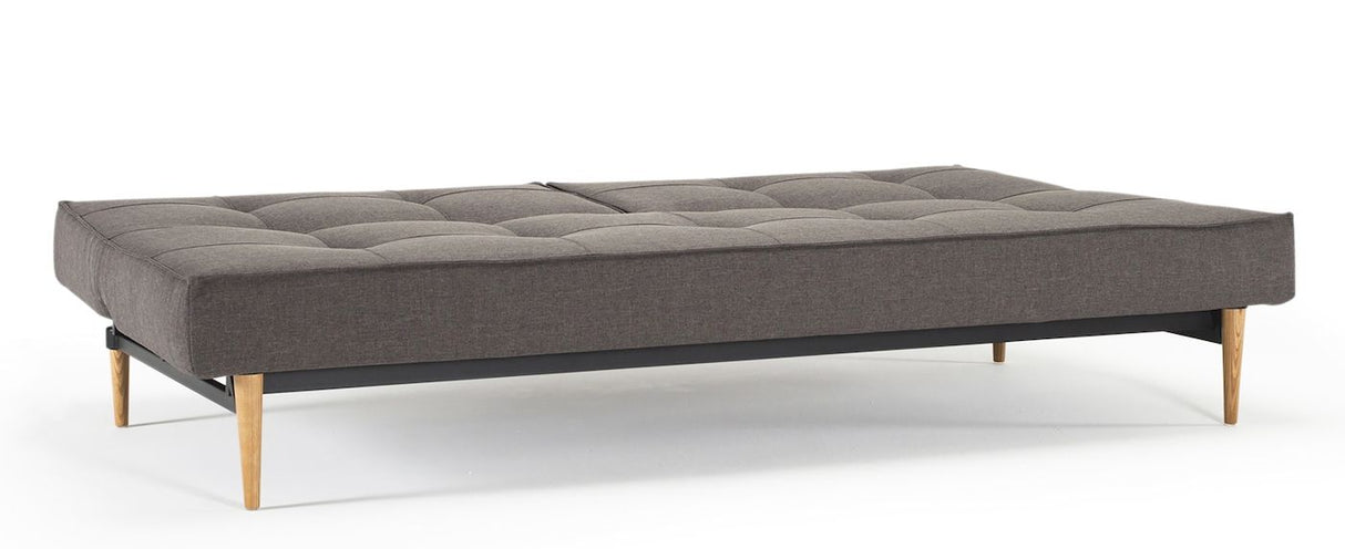 Splitback Styletto Sovesofa m. lyse træben, Flashtex, Dark grey - Unoliving.com