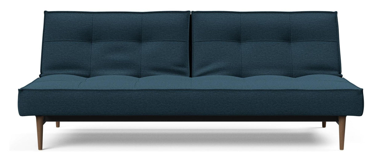 Splitback Styletto Sovesofa, Mørk træ, Argus/Navy Blue - Unoliving.com