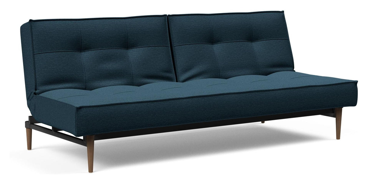 Splitback Styletto Sovesofa, Mørk træ, Argus/Navy Blue - Unoliving.com