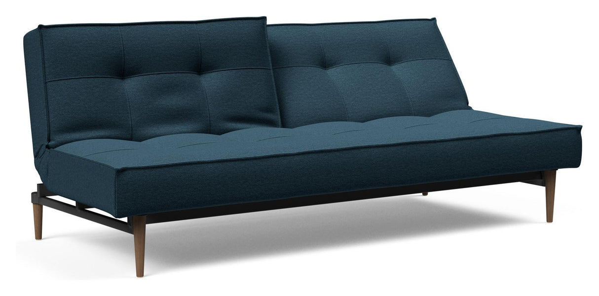 Splitback Styletto Sovesofa, Mørk træ, Argus/Navy Blue - Unoliving.com