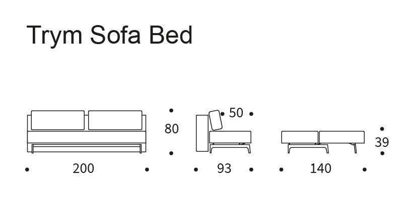 Trym Sovesofa m. egeben, Mixed Dance/Grey - Unoliving.com