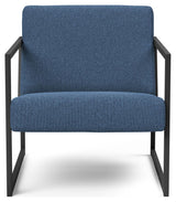 Vikko Loungestol m. armelæn, Bouclé/Blue - Unoliving.com