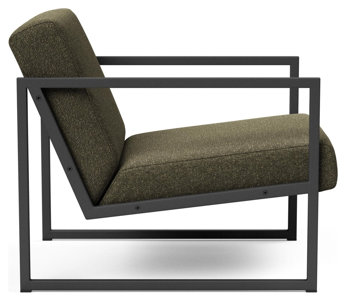 Vikko Loungestol m. armelæn, Bouclé/Forest Green - Unoliving.com