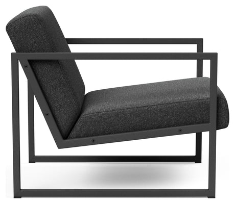 Vikko Loungestol m. armelæn, Bouclé/Charcoal - Unoliving.com