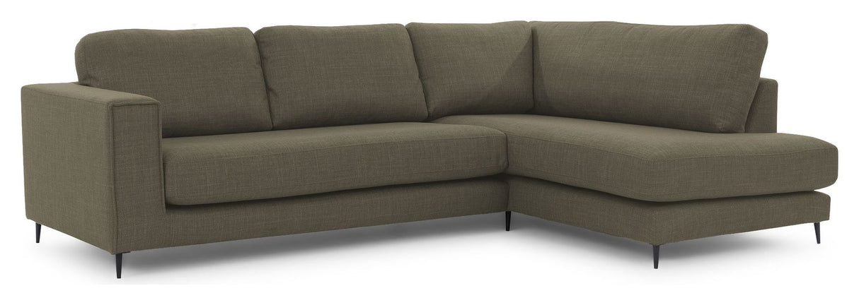 Bernadotte Sofa m. chaiselong 3-pers. open højre, Grøn