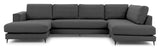 Bernadotte U-sofa, open end højre, Antracit