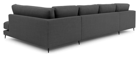 Bernadotte U-sofa, open end højre, Antracit