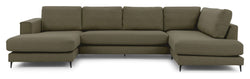 Bernadotte U-sofa, open end højre, Grøn