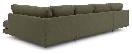 Bernadotte U-sofa, open end højre, Grøn