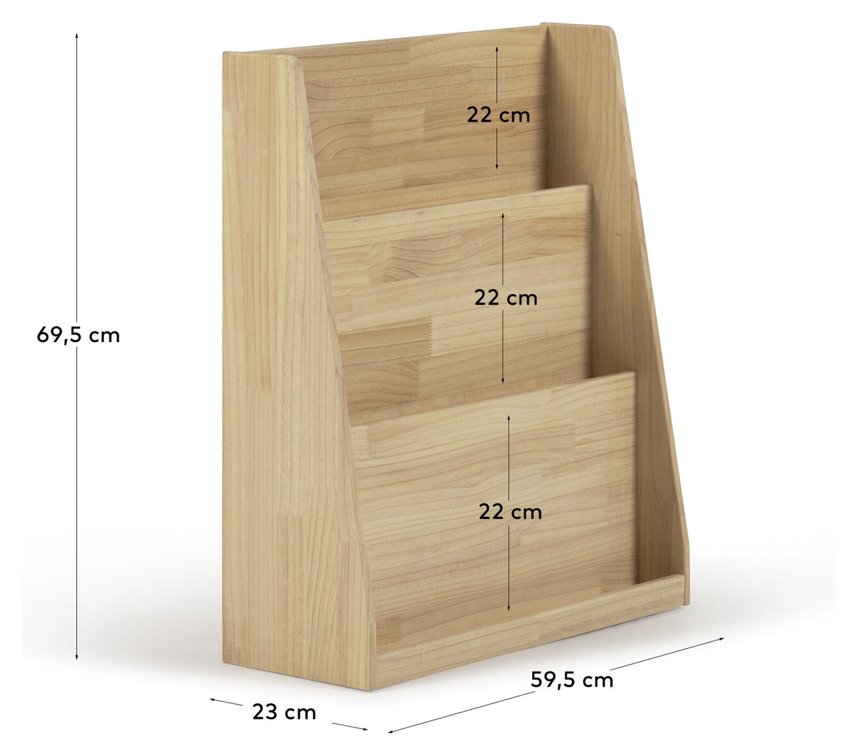 Adiventina Bogreol, 59,5x69,5, Massiv fyrretræ