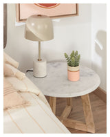 Alish Bordlampe m. marmor Beige - Unoliving.com