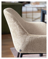 Amira Spisebordsstol, Beige velour chenille - Unoliving.com