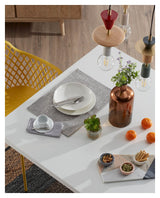 Kave Home Arya Spisebord Hvid/Stål, 200x100 - Unoliving.com