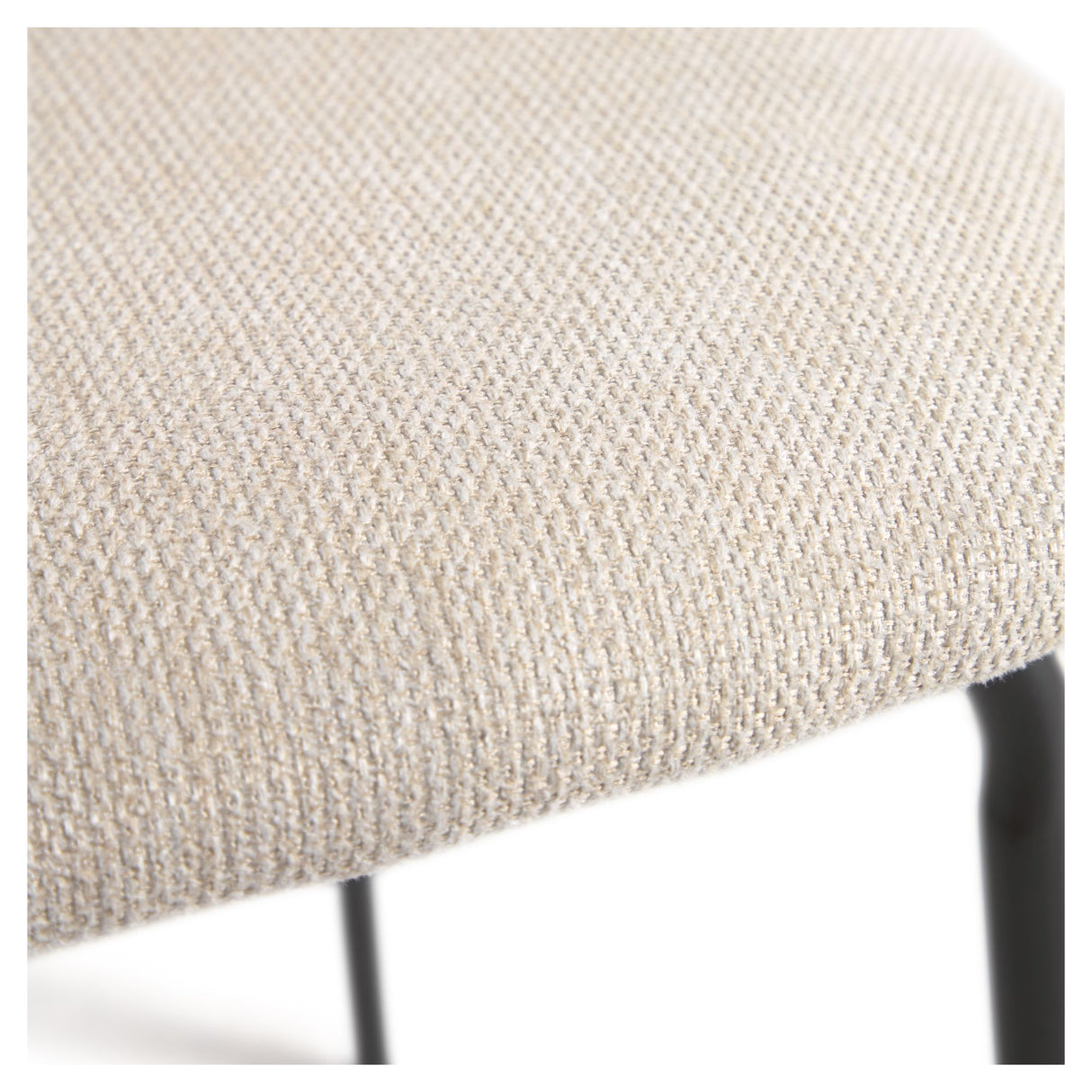 Benilda Spisebordsstol, Beige chenille/Egefinér/Sorte ben - Unoliving.com