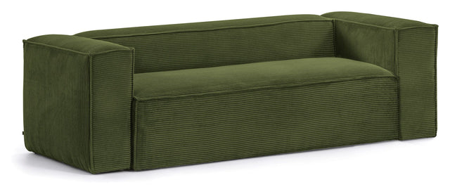 Blok 3-pers. sofa - Grøn fløjl - Unoliving.com