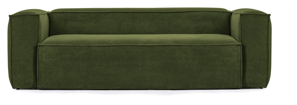 Blok 3-pers. sofa - Grøn fløjl - Unoliving.com