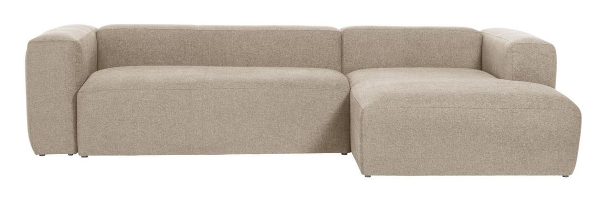 Blok 3-pers sofa m. højre chaiselong - Beige