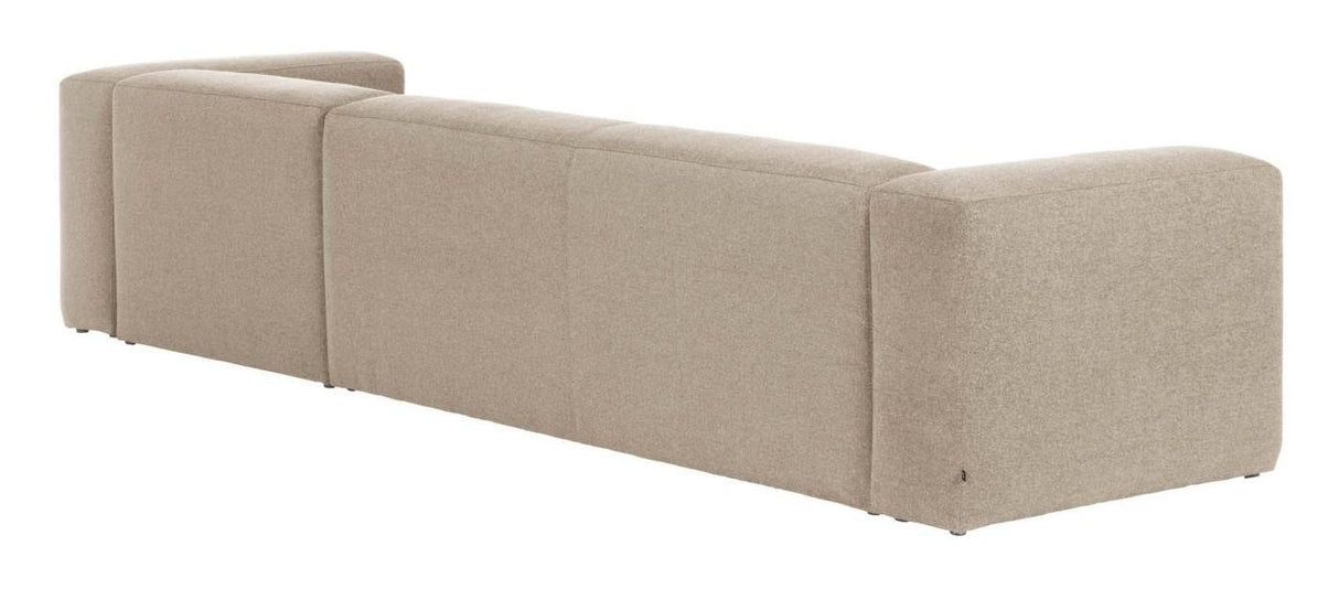 Blok 3-pers. Sofa m. højrevendt Chaise Beige - Unoliving.com