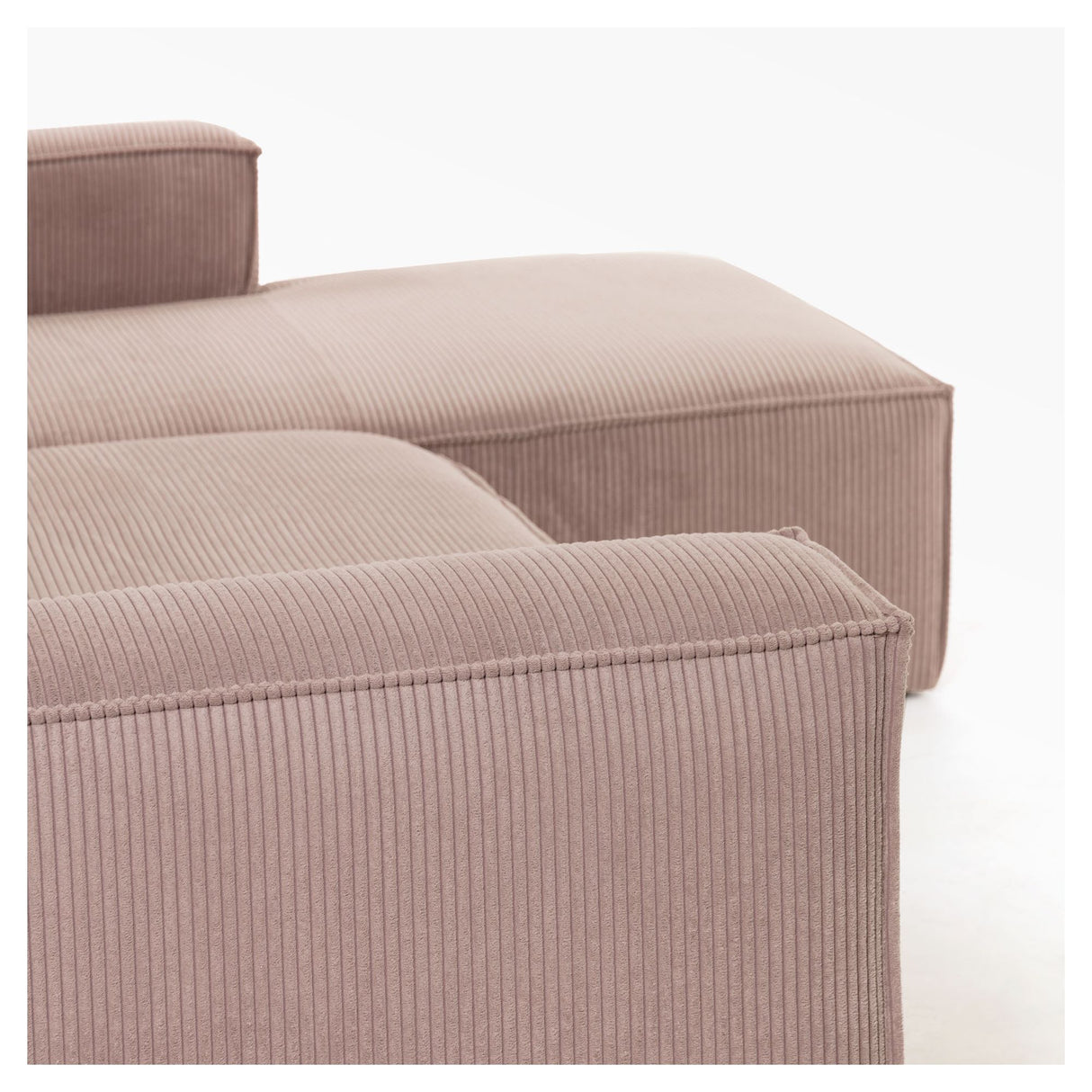 Blok 3-pers. Sofa m. højrevendt chaise Rosa Fløjl - Unoliving.com