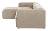 Blok 3-pers. Sofa m. venstrevendt Chaise Beige - Unoliving.com