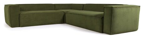 Blok 4-pers. Hjørnesofa, 290x290, Grøn fløjl - Unoliving.com