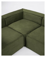 Blok 4-pers. Hjørnesofa, 290x290, Grøn fløjl - Unoliving.com