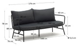 Bramant 2-pers. Sofa, Sort