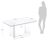 Burano Spisebord, Transparent, 180x90 - Unoliving.com