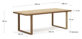 Canadell Havebord, Natur teak, 220x100 - Unoliving.com