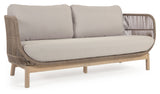 Catalina 3-pers. Loungesofa m. beige reb, Acacietræ