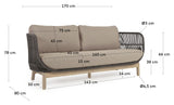 Catalina 3-pers. Loungesofa m. grønt reb, Acacietræ