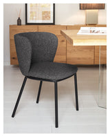 Kave Home Ciselia Spisebordsstol m. sort shearling - Unoliving.com