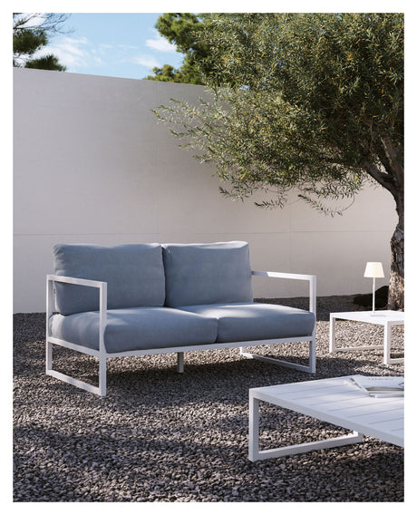 Comova 2-pers. Loungesofa 152 cm - Blå/Hvid aluminium