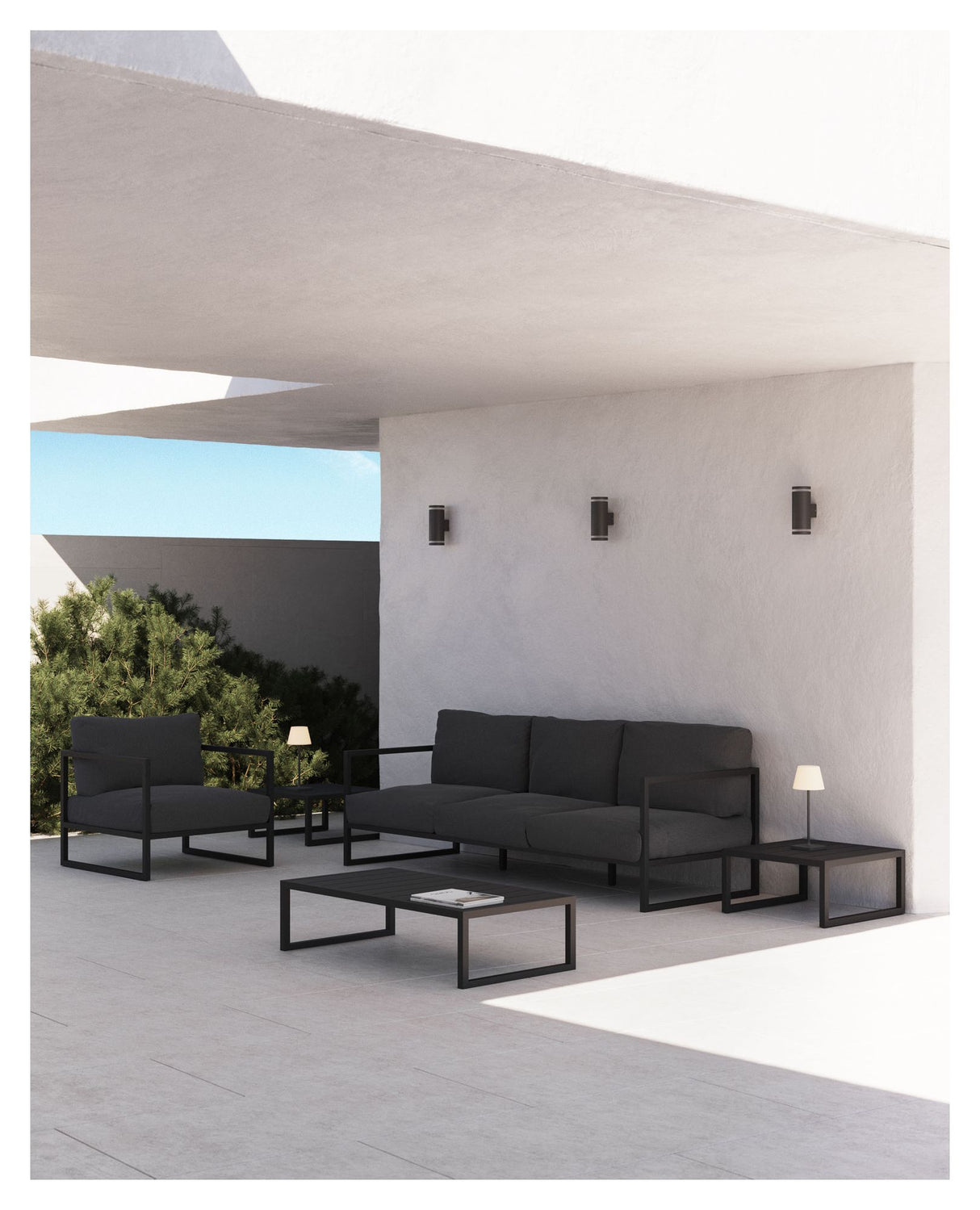 Comova Loungebord 60x114, Sort aluminium - Unoliving.com