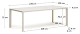 Culip Havebord, Hvid alu, 220x100 - Unoliving.com