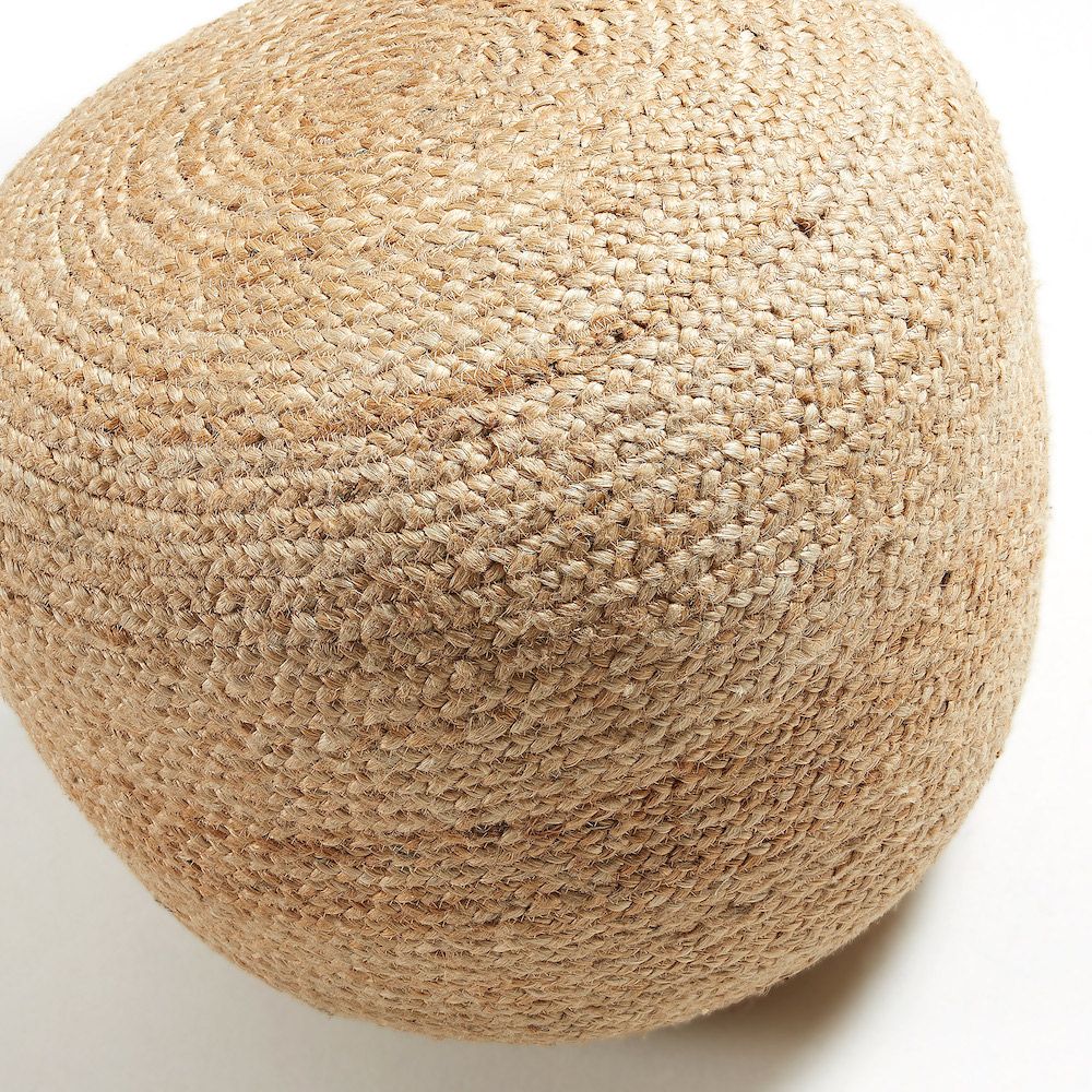 Dip Puf Beige Jute - Unoliving.com