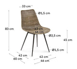 Equal Spisebordsstol Sort/Rattan - Unoliving.com