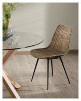 Equal Spisebordsstol Sort/Rattan - Unoliving.com