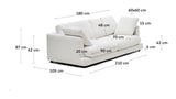 Gala 3-pers. sofa, Hvid Chenillestof - Unoliving.com