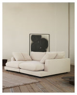 Gala 3-pers. sofa m. dobbelt chaiselong, Beige Chenillestof