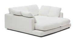 Gala 3-pers. sofa m. dobbelt chaiselong, Hvid Chenillestof - Unoliving.com